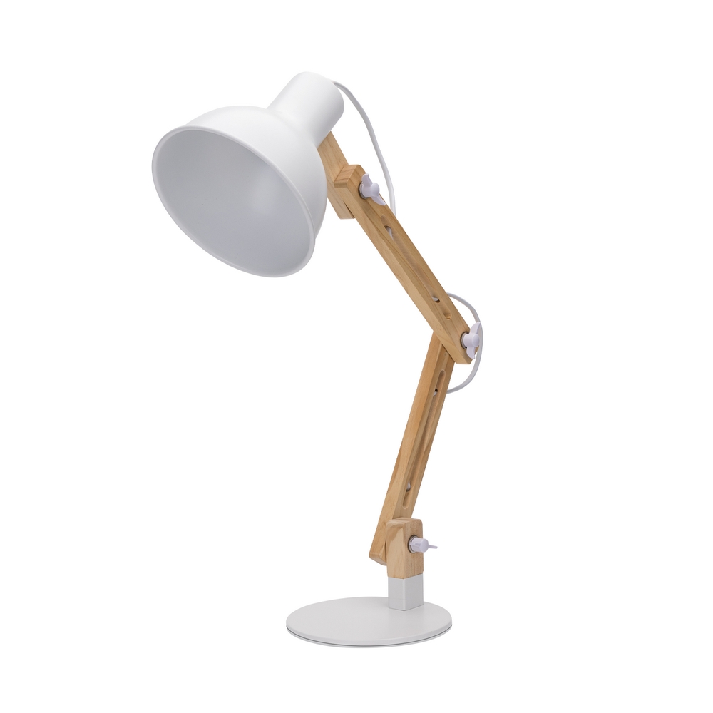 Lampada da tavolo vintage con telecomando, lampada regolabile a spot in  legno bianco dimmerabile in un