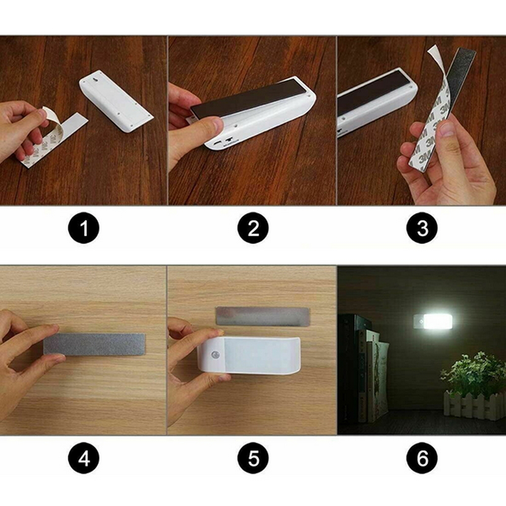 Lampada Led portatile Rettangolare Bianca 3W 12 Led ricaricabile USB con  sensore di movimento Bianco freddo 6000K LEDme 