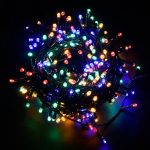 Catena di luci 15 metri da 300 Led Multicolore con cavo verde