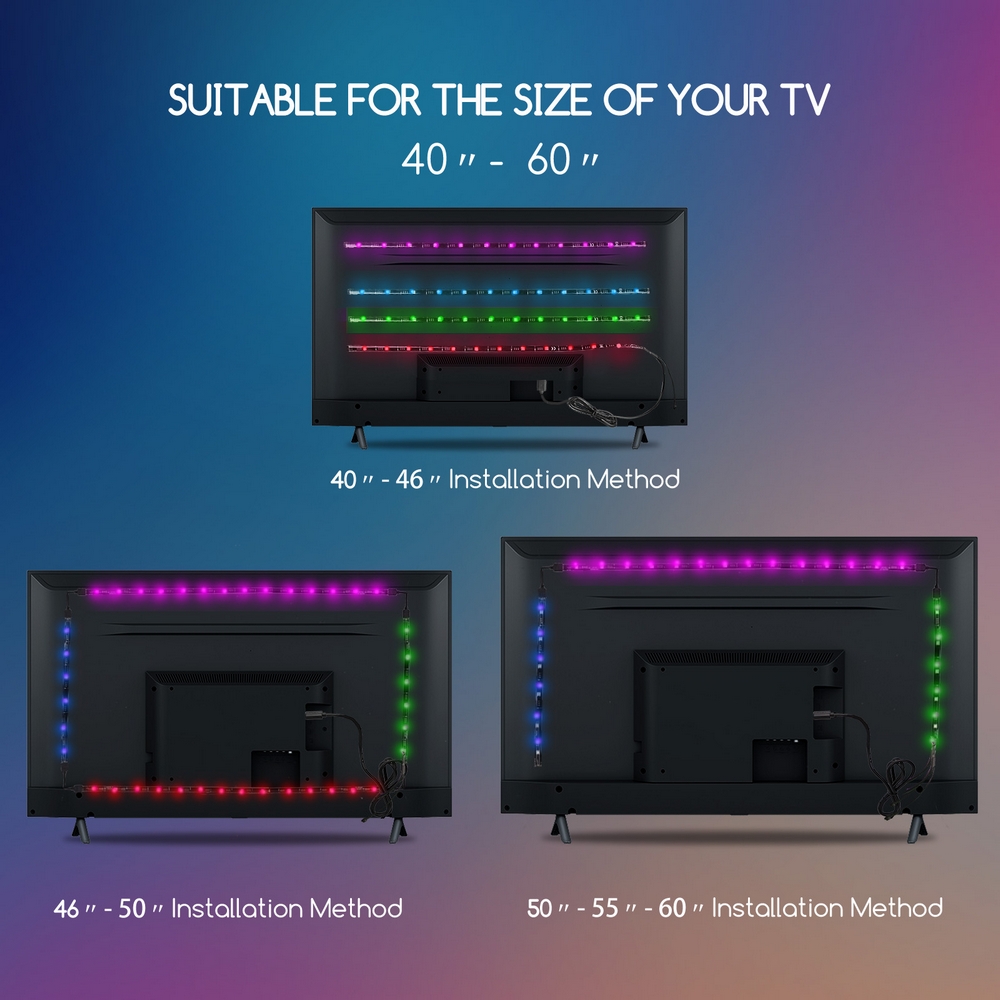 Striscia Led USB 5V retroilluminazione per TV 2,5W SMD 5050 4x50cm