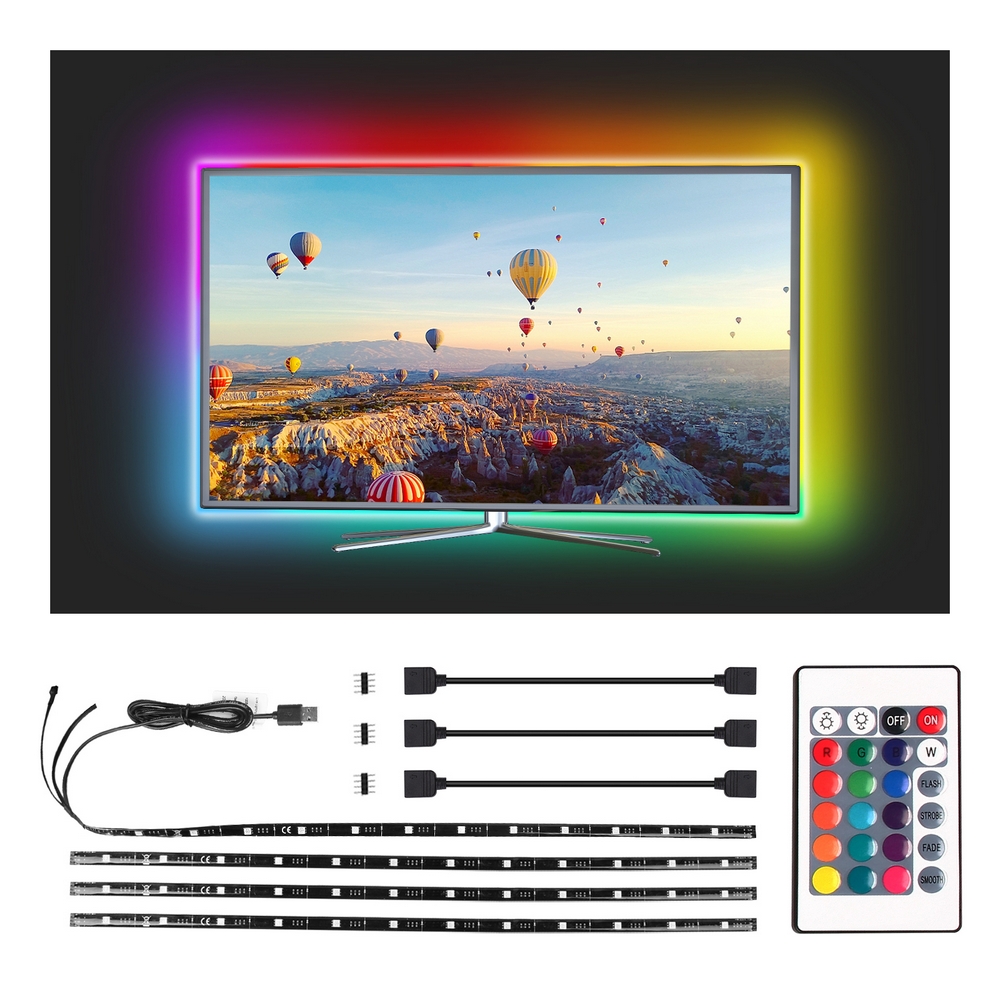 SANSUN Strisce LED per TV con cavo USB kit per retroilluminazione TV e HDTV  c
