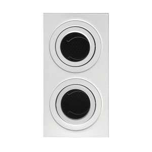 Foto principale Portafaretto orientabile GU10 / MR16 da incasso 173x90mm Bianco opaco Rettangolare 2 posti Novaline