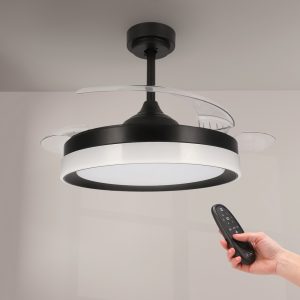 Foto principale Lampadario Ventilatore da soffitto Black Yeray 36W illuminazione Led regolabile con telecomando M LEDME