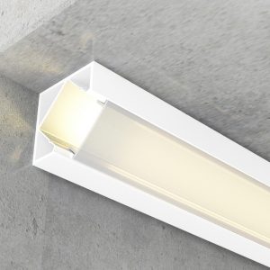 Foto principale Profilo Led angolare Kopep Bianco laccato per strisce Led 12-24V a superfice 2 metri in alluminio M LEDME