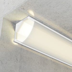 Foto principale Profilo Led angolare L Bianco laccato per strisce Led 12-24V a superfice 2 metri in alluminio M LEDME