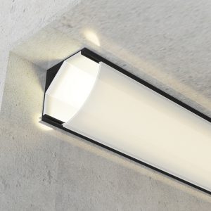 Foto principale Profilo Led angolare L Nero laccato per strisce Led 12-24V a superfice 2 metri in alluminio M LEDME