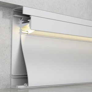 Foto principale Profilo Led battiscopa Krue per strisce Led 12-24V da incasso 2 metri in alluminio M LEDME