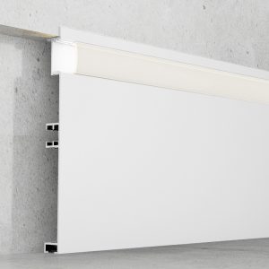 Foto principale Profilo Led battiscopa Miet Bianco laccato per strisce Led 12-24V da incasso 2 metri in alluminio M LEDME