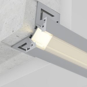 Foto principale Profilo Led per piastrelle angolare Can per strisce Led 12-24V da incasso 2 metri in alluminio M LEDME