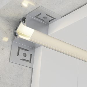 Foto principale Profilo Led per piastrelle angolare Pich per strisce Led 12-24V da incasso 2 metri in alluminio M LEDME