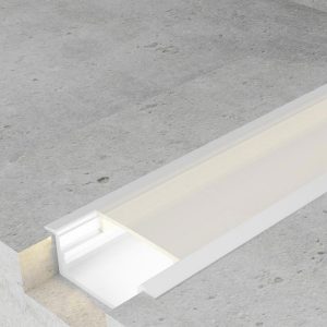 Foto principale Profilo Led piatto U Long Bianco laccato per strisce Led 12-24V da incasso 2 metri in alluminio M LEDME