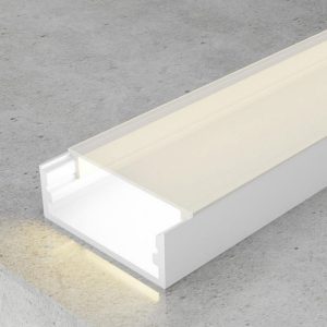 Foto principale Profilo Led piatto U Minim Bianco laccato per strisce Led 12-24V a superfice 2 metri in alluminio M LEDME