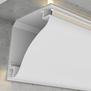 Foto principale Profilo Led veletta da parete Beat Bianco laccato per 2 strisce Led 12-24V a superfice 2 metri in alluminio M LEDME