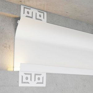 Foto principale Profilo Led veletta da parete Cue Bianco laccato per strisce Led 12-24V da incasso 2 metri in alluminio M LEDME