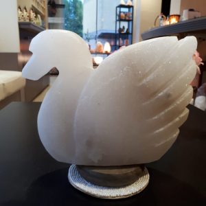 Foto principale Lampada di Sale Himalayano Bianco naturale a forma di Cigno 3Kg