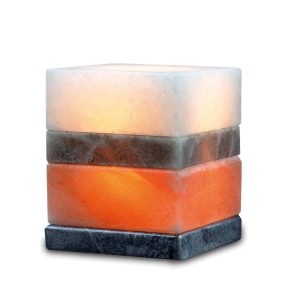 Foto principale Lampada di Sale Himalayano Multicolore a forma di Cubo con base in marmo 4Kg