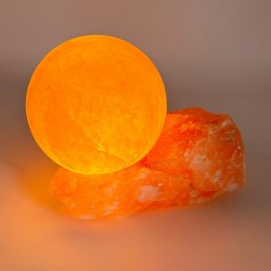 Foto principale Lampada di Sale Himalayano Rosa naturale a forma di Sfera su base grezza 7Kg