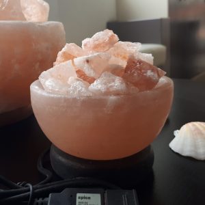 Foto principale Lampada di Sale Himalayano USB Rosa naturale a forma di Braciere 600gr