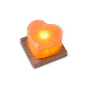 Foto principale Lampada di Sale Himalayano USB Rosa naturale a forma di Cuore su base Quadrata 600gr