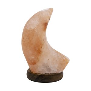 Foto principale Lampada di Sale Himalayano USB Rosa naturale a forma di Luna 750gr