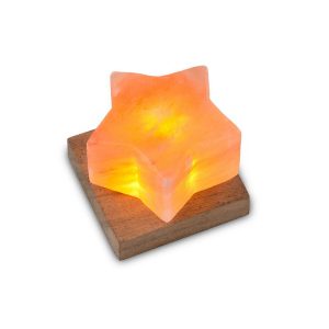 Foto principale Lampada di Sale Himalayano USB Rosa naturale a forma di Stella su base Quadrata 600gr