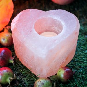 Foto principale Portacandela di Sale Himalayano Rosa naturale a forma di Cuore 1Kg