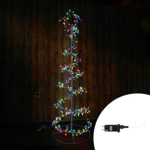 Foto principale Albero luminoso a spirale da 350 Led altezza 180cm Multicolore Wisdom