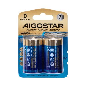 Foto principale Batteria Aigostar 1,5V D Torcia Alcalina confezione da 2 pile