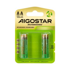 Foto principale Batteria Ricaricabile Aigostar 1,2V AA Stilo 1600mAH confezione da 2 pile