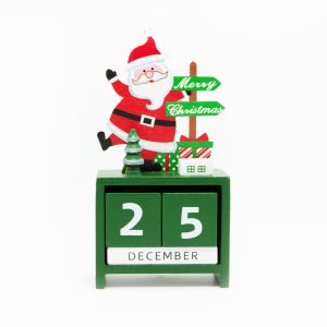 Foto principale Calendario Natalizio verde in legno Babbo Natale Wisdom