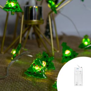 Foto principale Catena decorata con 20 alberelli luminose a Led Bianco Caldo 2 metri a batteria Wisdom