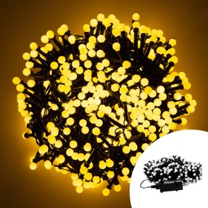 Foto principale Catena di luci 10 metri da 500 Sfere luminose Led Bianco Caldo con cavo nero e autospegnimento Wisdom