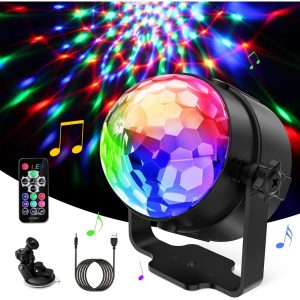 Foto principale Luce sfera musicale Led 5W Multicolore rotante con telecomando Wisdom