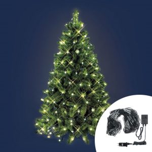 Foto principale Mantello a rete di luci per Albero di Natale da 150cm a 380cm 198 Led Bianco Caldo Wisdom