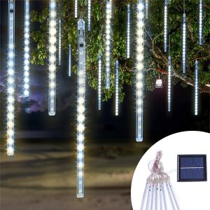 Foto principale Pioggia di meteore luminose da 360 Led da esterno IP44 Bianco Freddo con pannello solare Wisdom