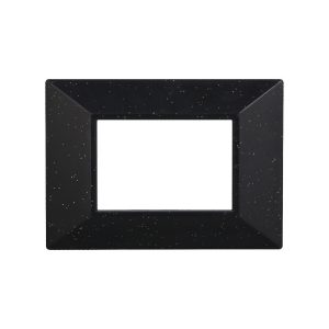 Foto principale Placca 3 moduli 503 in plastica nera brillante Piramide compatibile anche con BTicino Axolute