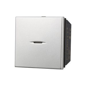 Foto principale Pulsante assiale unipolare 16A 2 moduli grigio compatibile anche con BTicino Axolute