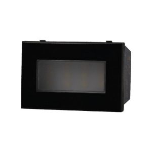 Foto principale Segnapasso Led 3 moduli 2,4W da incasso per scatola 503 nero IP20 Bianco freddo 6000K compatibile anche con BTicino Axolute