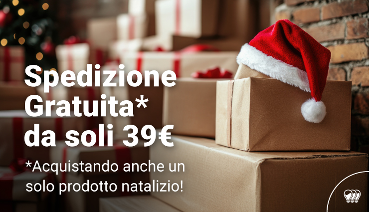 Spedizione Gratuita da soli 39€ acquistando un prodotto di Natale