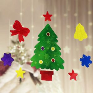 Foto principale Stickers Gel Albero di Natale e oggetti natalizi adesivo di Natale per finestre Wisdom