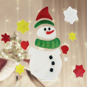 Foto principale Stickers Gel Pupazzo di neve e stelle adesivo di Natale per finestre Wisdom