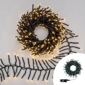 Foto principale Catena di luci 20 metri da 1000 Led Mini Millepiedi Bianco Caldo con cavo verde Wisdom