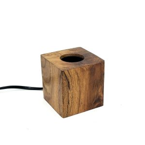 Foto principale Portalampada Cubo in legno artigianale E27 75×75 mm LedLedITALIA